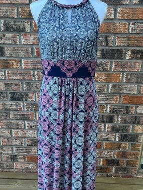 Wisp Petites size 10p navy and pink Maxi Dress